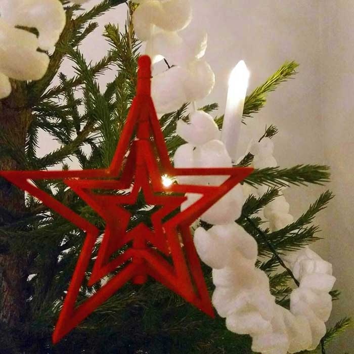 ستاره سه بعدی درخت کریسمس