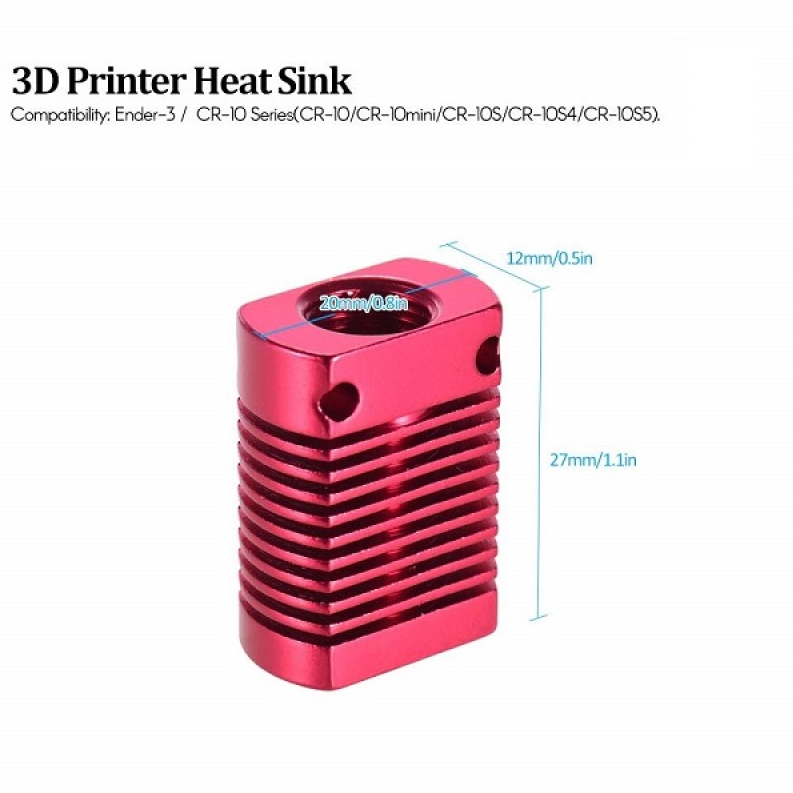 هیت سینک آلومینیومی Hotend پرینترهای سه بعدی Ender-3 و Ender-5 و CR-10 و CR-10S