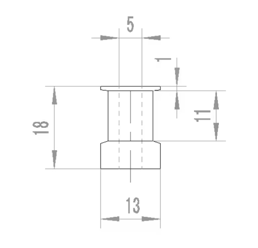 پولی 16 دندانه GT2 با شفت 5 میلی متر مخصوص پرینتر سه بعد