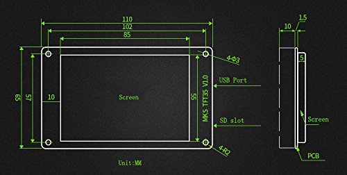 کنترلر و نمایشگر لمسی میکربیس مدل MKS TFT35 V1.0