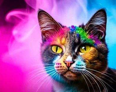 خروجی تصویر گربه و قورباغه و ساختمان از برنامهNVIDIA Picasso