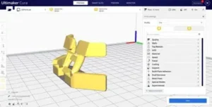 تصویر نرم‌افزار Ultimaker Cura با مدل سه‌بعدی آماده برای چاپ