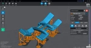 مدل سه‌بعدی با ساپورت در نرم‌افزار Lychee Slicer