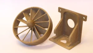 قطعاتی که با استفاده از پودر PEKK و فرآیند سینترینگ چاپ سهبعدی ساخته شدهاند.