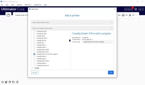 اضافه کردن پرینتر به Cura.