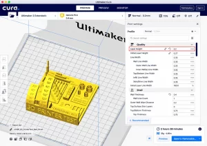 تغییر تنظیمات مورد نظر برای پروفایل اختصاصی در cura.