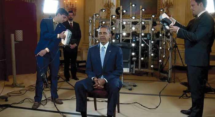 رئیس جمهور سابق ایالات متحده در حال اسکن با اسکنرهای سه بعدی Artec Eva