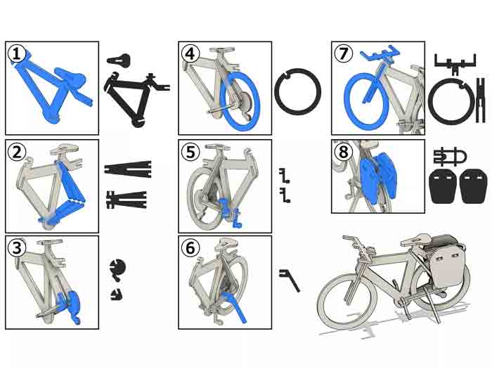 پازل دوچرخه برای پرینتر سه بعدی
