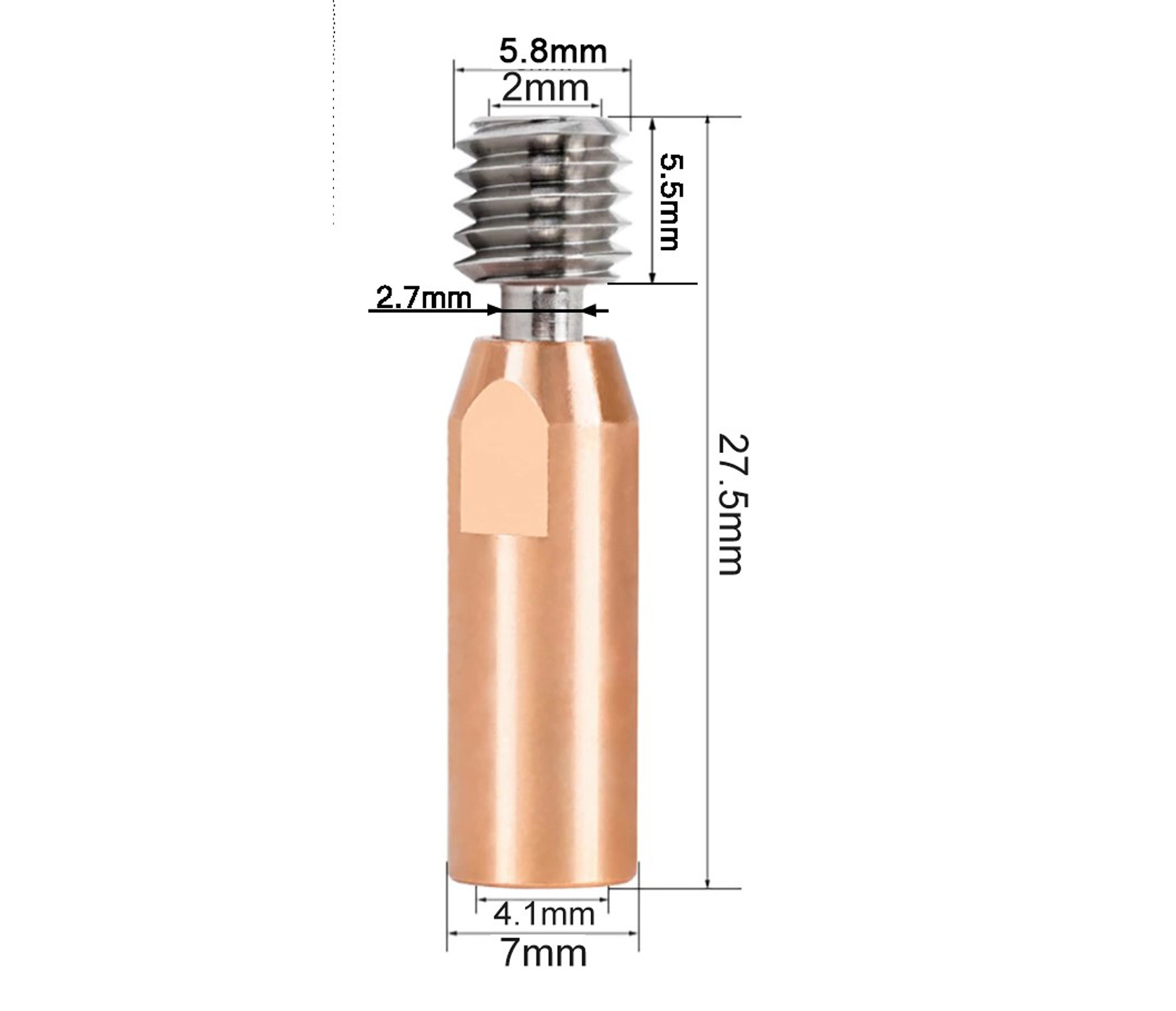 پیچ سوراخ دار اکسترودر دما بالا آلیاژ تیتانیوم و مس CR10 1.75mm