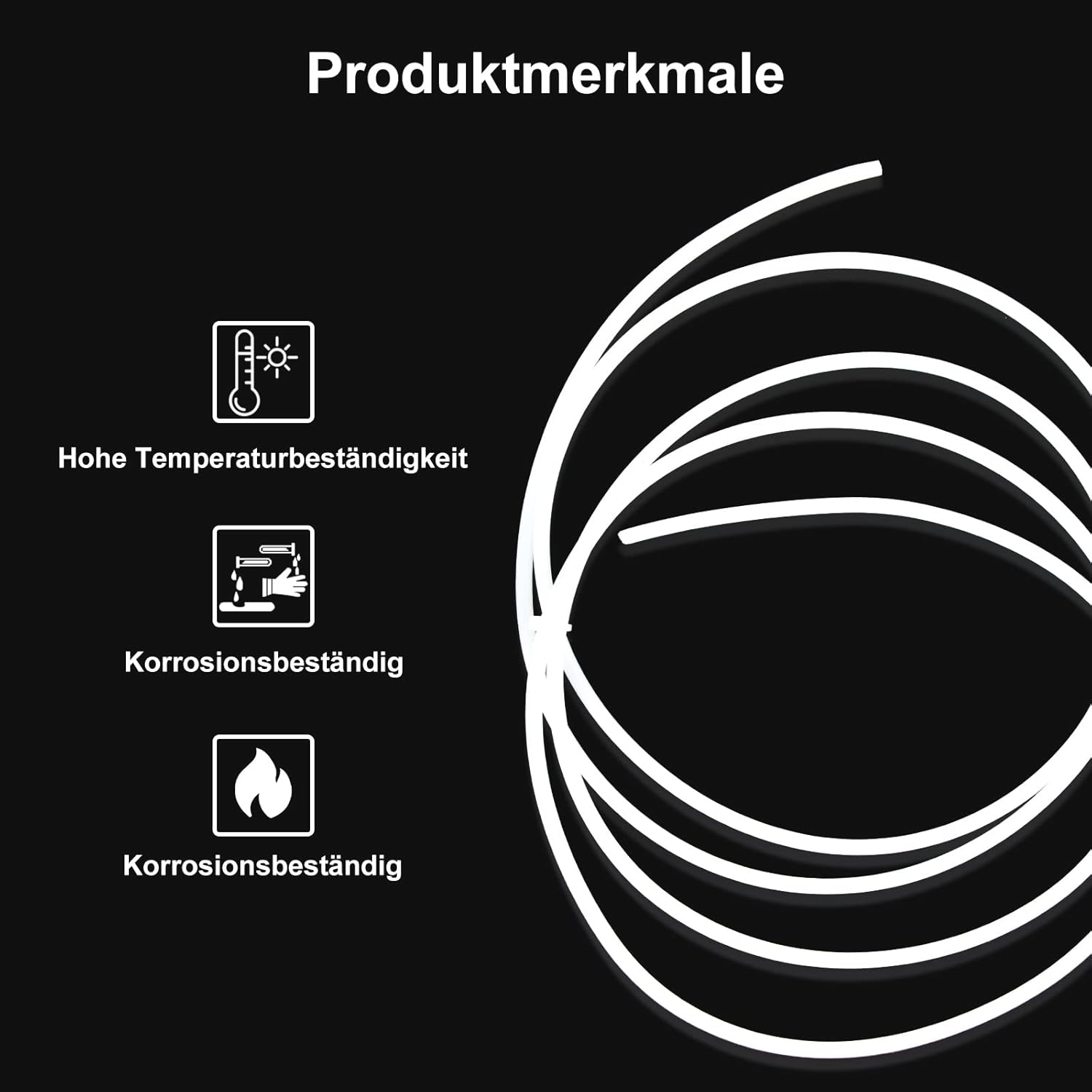 لوله تفلون PTFE قطر داخلی 2 و خارجی 4 میلیمتر طول یک متر