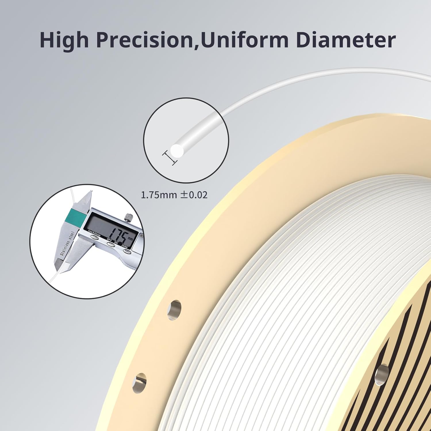 فیلامنت pla plus سفید (Bright White) برند انیکیوبیک 1KG 