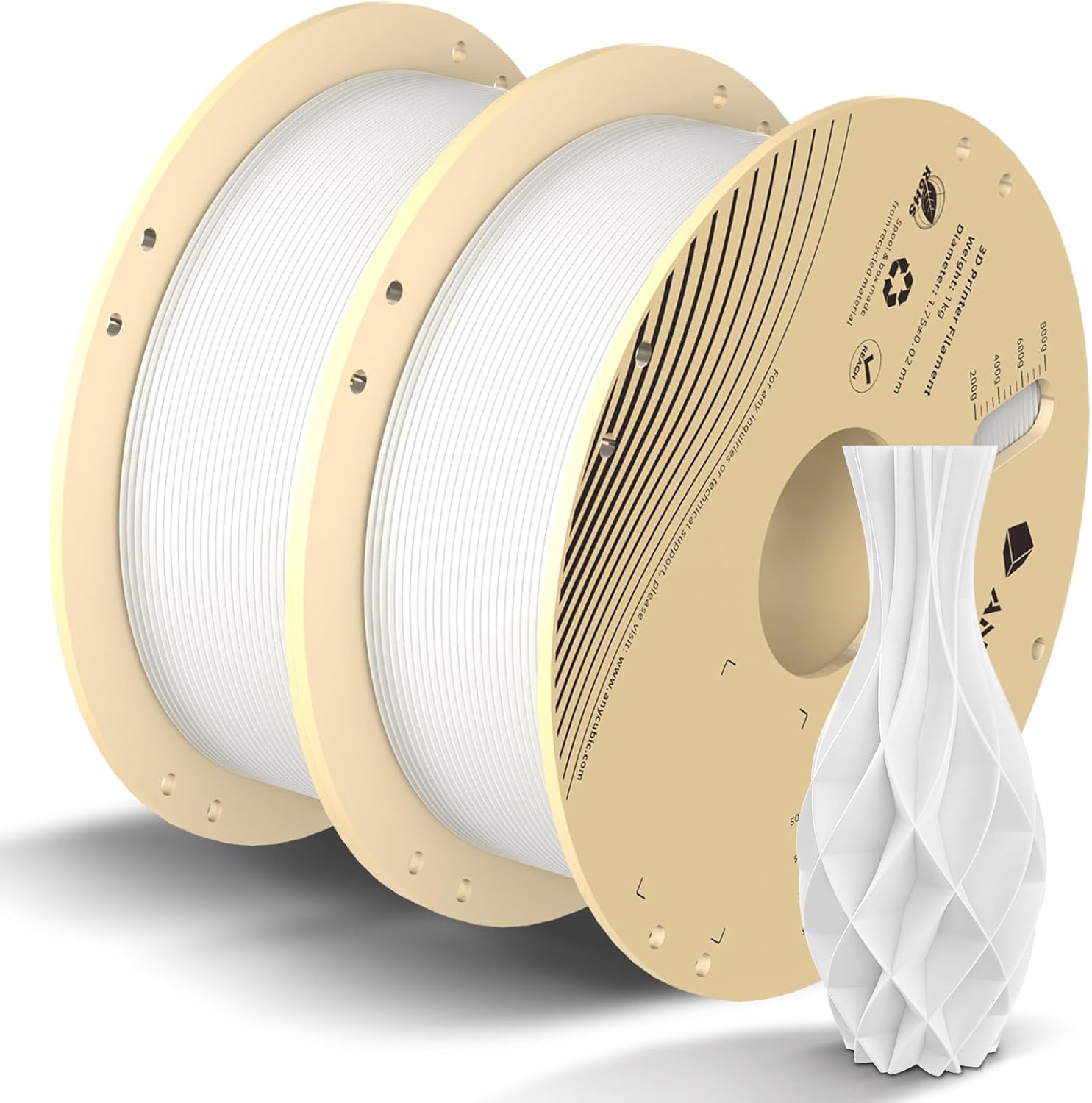 فیلامنت pla plus سفید (Bright White) برند انیکیوبیک 1KG 