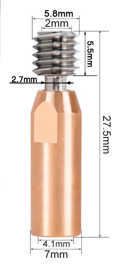 پیچ سوراخ دار اکسترودر دما بالا آلیاژ تیتانیوم و مس CR10 1.75mm
