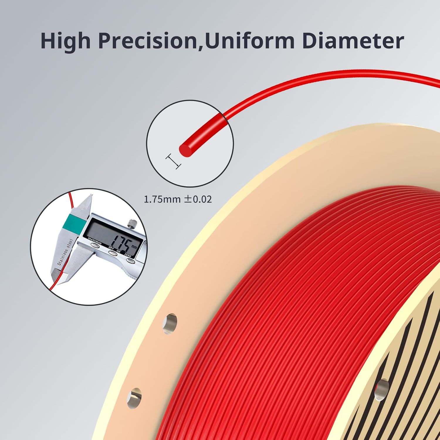 فیلامنت pla plus قرمز (Bright Red) برند انیکیوبیک 1KG 